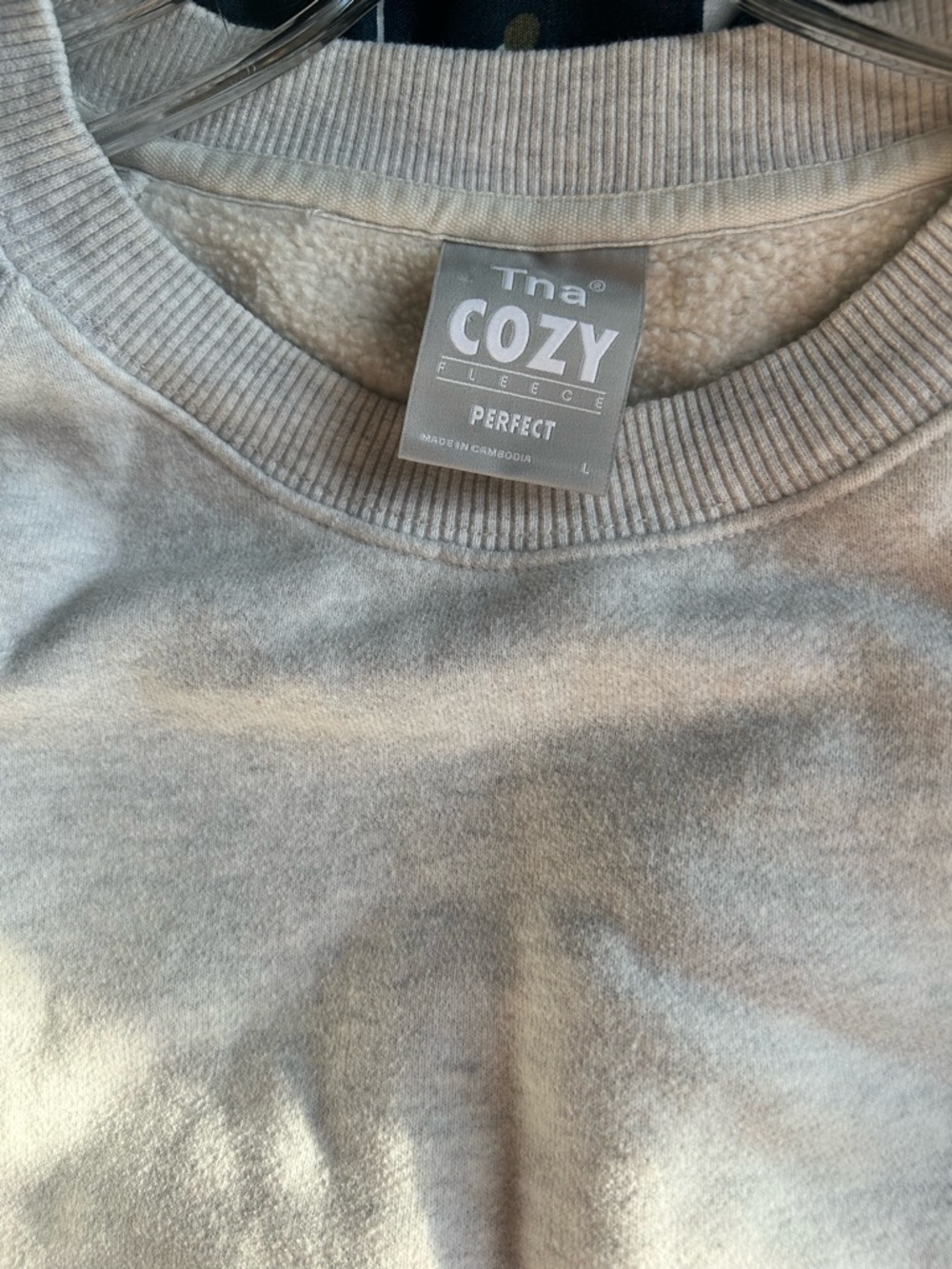 Light Grey Comfy TNA Cozy Fleece Sweatshirt | Size L | True to Size Gently Used